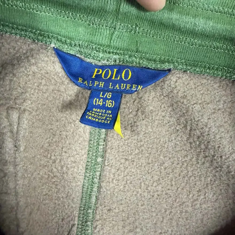 Polo Ralph Lauren Boys Large 14-16 Green Camouflage Print Jogger Sweatpants